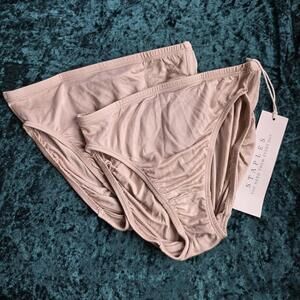 NOS Vintage 100% Silk Panties Set of 2 French Cut sz Small New w Tags Deadstock